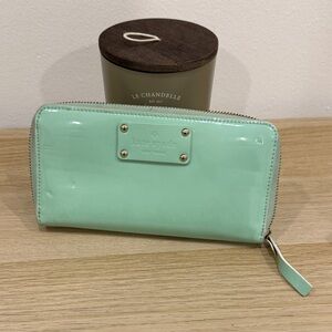 Kate Spade Light Green Zip-Around Wallet